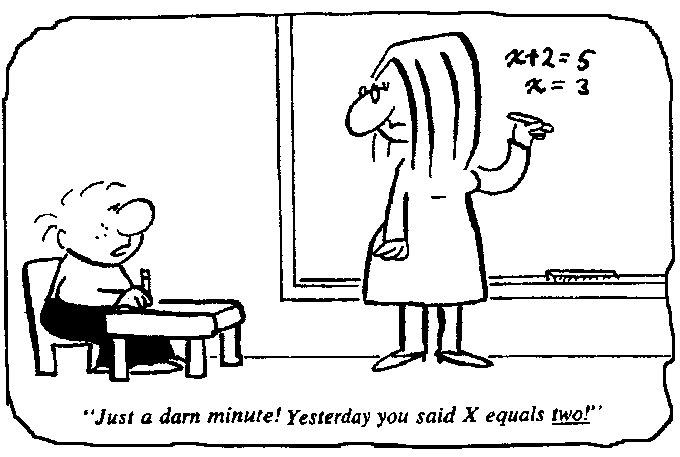 joke about x being different numbers on other days
